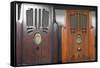 Antique radios.-Julien McRoberts-Framed Stretched Canvas