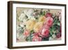 Antique Roses on Tan Crop-Danhui Nai-Framed Premium Giclee Print