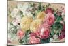 Antique Roses on Tan Crop-Danhui Nai-Mounted Premium Giclee Print