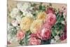 Antique Roses on Tan Crop-Danhui Nai-Mounted Art Print