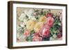 Antique Roses on Tan Crop-Danhui Nai-Framed Art Print