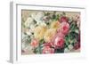 Antique Roses on Tan Crop-Danhui Nai-Framed Art Print