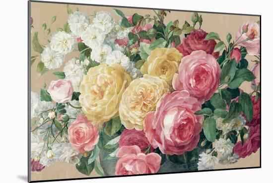 Antique Roses on Tan Crop-Danhui Nai-Mounted Art Print