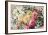 Antique Roses on Tan Crop-Danhui Nai-Framed Art Print