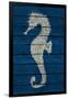 Antique Seahorse on Blue II-Patricia Pinto-Framed Art Print