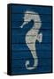 Antique Seahorse on Blue II-Patricia Pinto-Framed Stretched Canvas