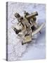 Antique Sextant on a Map-null-Stretched Canvas
