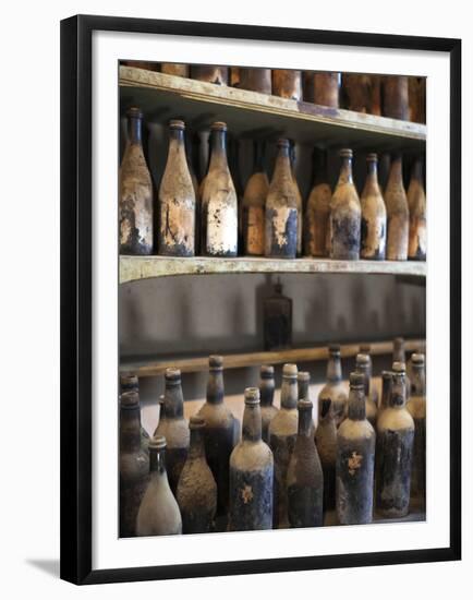 Antique Sherry Jars, Bodegas Gonzalez Byass, Jerez De La Frontera, Spain-Walter Bibikow-Framed Premium Photographic Print