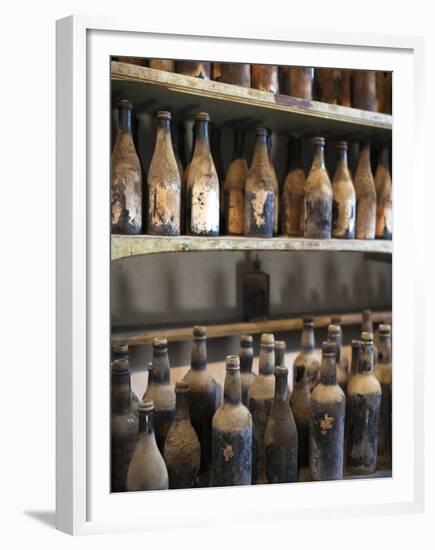 Antique Sherry Jars, Bodegas Gonzalez Byass, Jerez De La Frontera, Spain-Walter Bibikow-Framed Premium Photographic Print