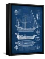 Antique Ship Blueprint I-Vision Studio-Framed Stretched Canvas