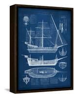 Antique Ship Blueprint I-Vision Studio-Framed Stretched Canvas