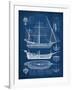 Antique Ship Blueprint I-Vision Studio-Framed Art Print