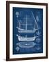 Antique Ship Blueprint I-Vision Studio-Framed Art Print