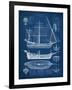 Antique Ship Blueprint I-Vision Studio-Framed Art Print