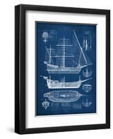 Antique Ship Blueprint I-Vision Studio-Framed Art Print