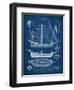 Antique Ship Blueprint I-Vision Studio-Framed Art Print