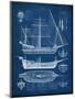 Antique Ship Blueprint I-Vision Studio-Mounted Art Print