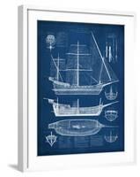 Antique Ship Blueprint I-Vision Studio-Framed Art Print