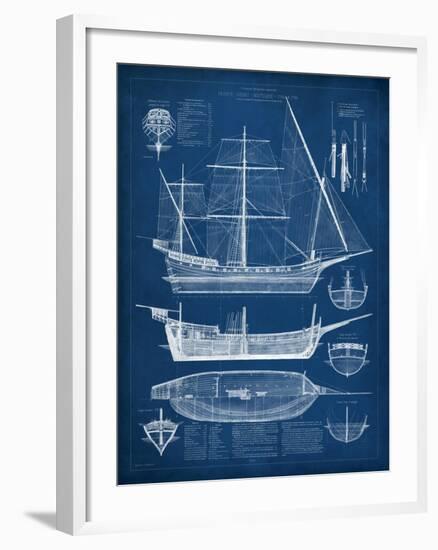 Antique Ship Blueprint I-Vision Studio-Framed Art Print