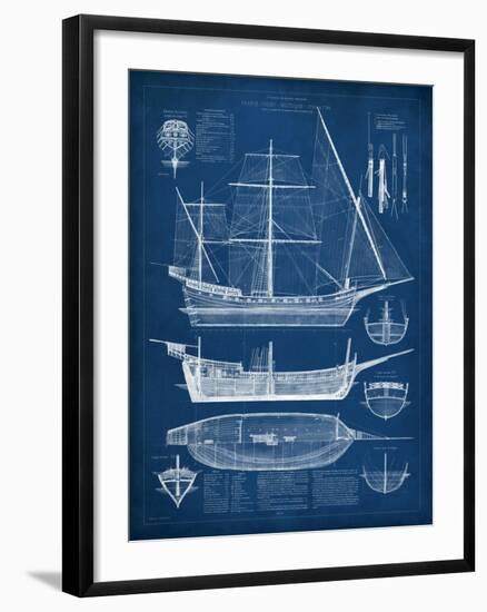 Antique Ship Blueprint I-Vision Studio-Framed Art Print