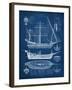 Antique Ship Blueprint I-Vision Studio-Framed Art Print