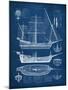 Antique Ship Blueprint I-Vision Studio-Mounted Art Print