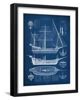 Antique Ship Blueprint I-Vision Studio-Framed Art Print