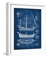 Antique Ship Blueprint I-Vision Studio-Framed Art Print