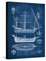 Antique Ship Blueprint I-Vision Studio-Stretched Canvas
