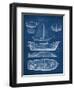 Antique Ship Blueprint II-Vision Studio-Framed Art Print