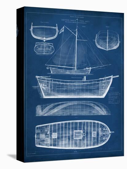 Antique Ship Blueprint II-Vision Studio-Stretched Canvas