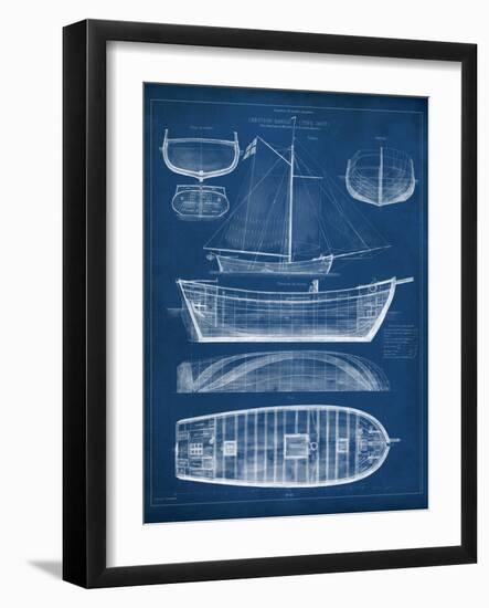 Antique Ship Blueprint II-Vision Studio-Framed Art Print