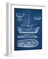 Antique Ship Blueprint II-Vision Studio-Framed Art Print