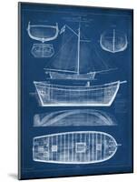 Antique Ship Blueprint II-Vision Studio-Mounted Art Print