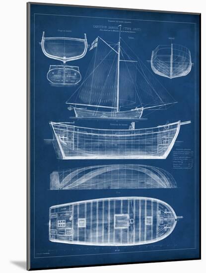 Antique Ship Blueprint II-Vision Studio-Mounted Art Print