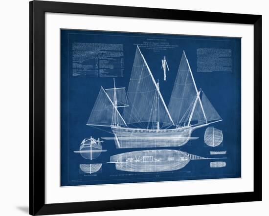 Antique Ship Blueprint III-Vision Studio-Framed Art Print