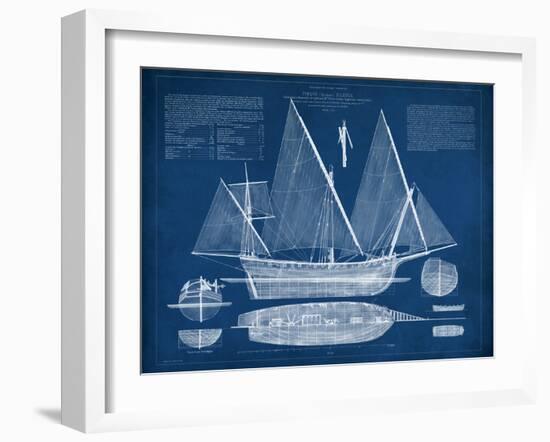 Antique Ship Blueprint III-Vision Studio-Framed Art Print