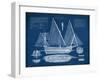 Antique Ship Blueprint III-Vision Studio-Framed Art Print