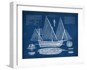 Antique Ship Blueprint III-Vision Studio-Framed Art Print