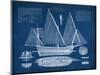 Antique Ship Blueprint III-Vision Studio-Mounted Art Print