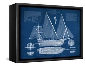 Antique Ship Blueprint III-Vision Studio-Framed Stretched Canvas