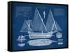 Antique Ship Blueprint III-Vision Studio-Framed Stretched Canvas