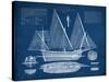 Antique Ship Blueprint III-Vision Studio-Stretched Canvas