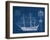 Antique Ship Blueprint IV-Vision Studio-Framed Art Print