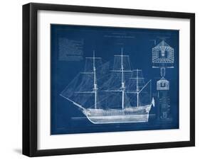 Antique Ship Blueprint IV-Vision Studio-Framed Art Print