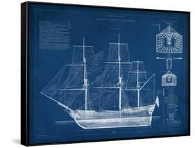 Antique Ship Blueprint IV-Vision Studio-Framed Stretched Canvas