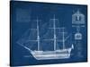 Antique Ship Blueprint IV-Vision Studio-Stretched Canvas