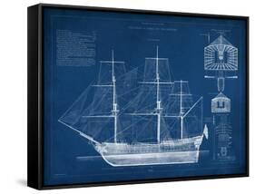 Antique Ship Blueprint IV-Vision Studio-Framed Stretched Canvas