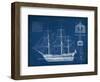 Antique Ship Blueprint IV-Vision Studio-Framed Art Print