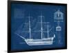 Antique Ship Blueprint IV-Vision Studio-Framed Art Print